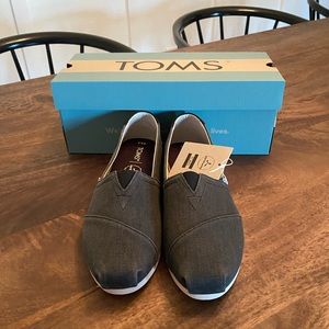 Black Eco Dyed Twill Classic Toms Shoes
